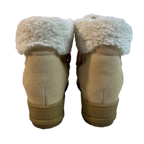 Sorel Women’s Leather Lace Boots Faux Fur Sz 11 - Picture 6 of 9